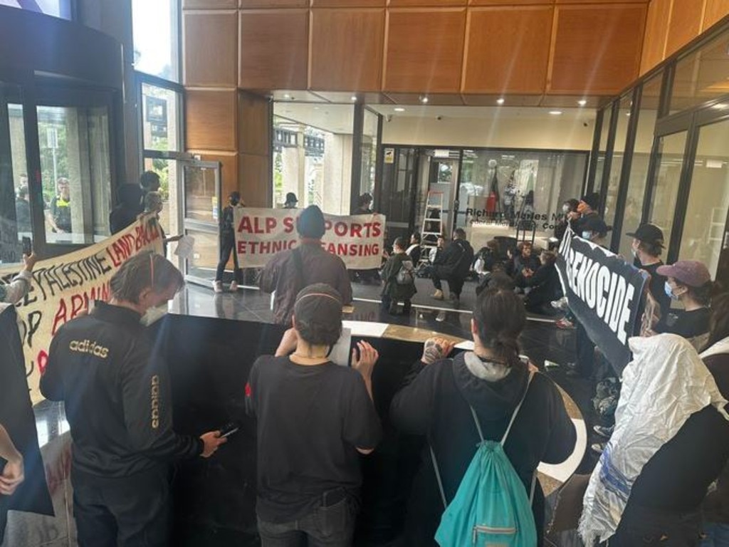 A protest group stormed the office of Defence Minister Richard Marles.