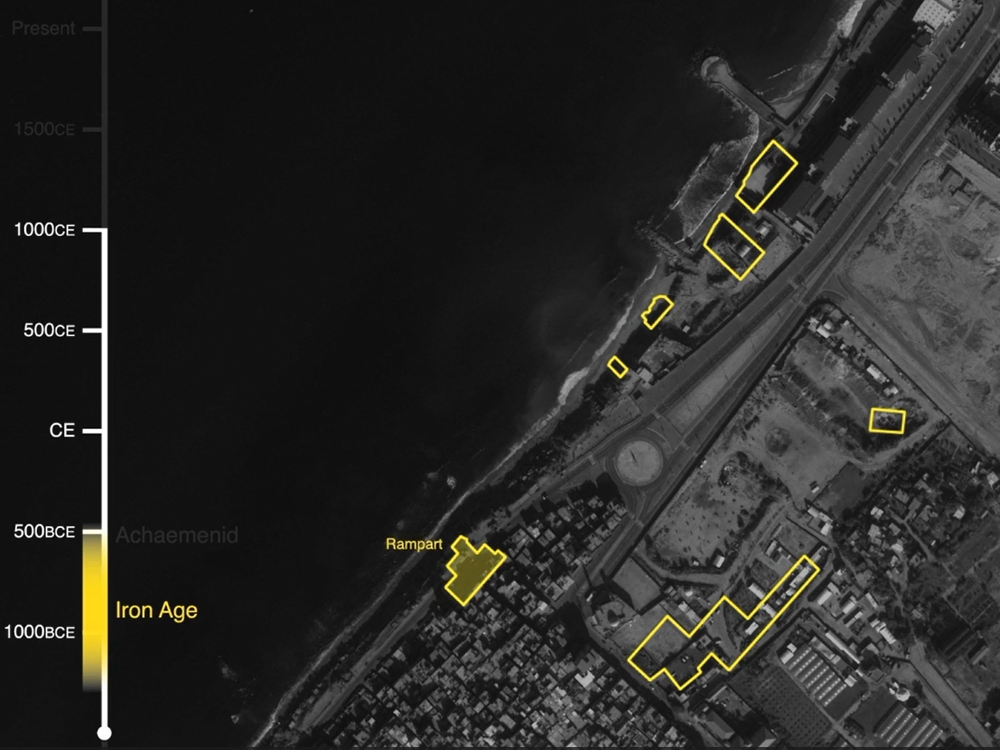 Satellite imagery showing archaeological sites in Gaza that were damaged by Israel's invasion (Forensic Architecture)