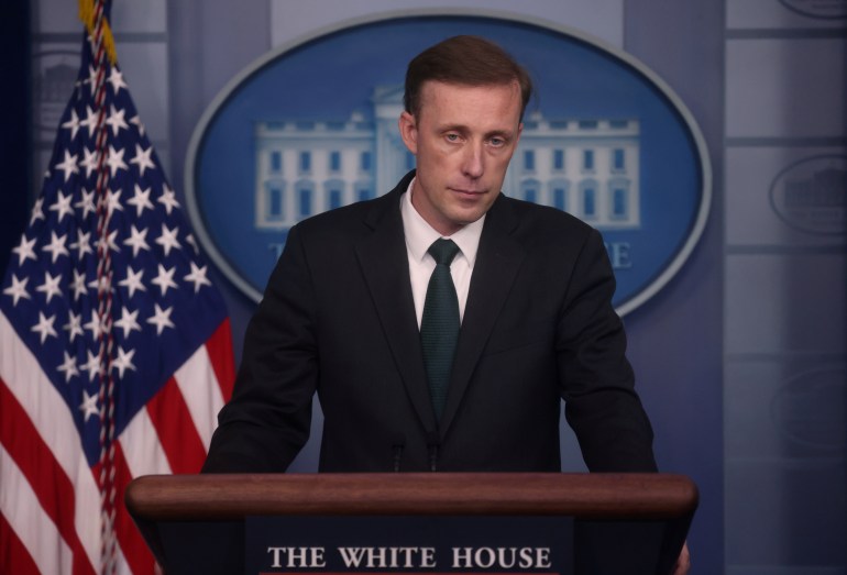 U.S. national security adviser Jake Sullivan holds a news briefing about the situation in Afghanistan at the White House in Washington, U.S., August 17, 2021. REUTERS/Leah Millis