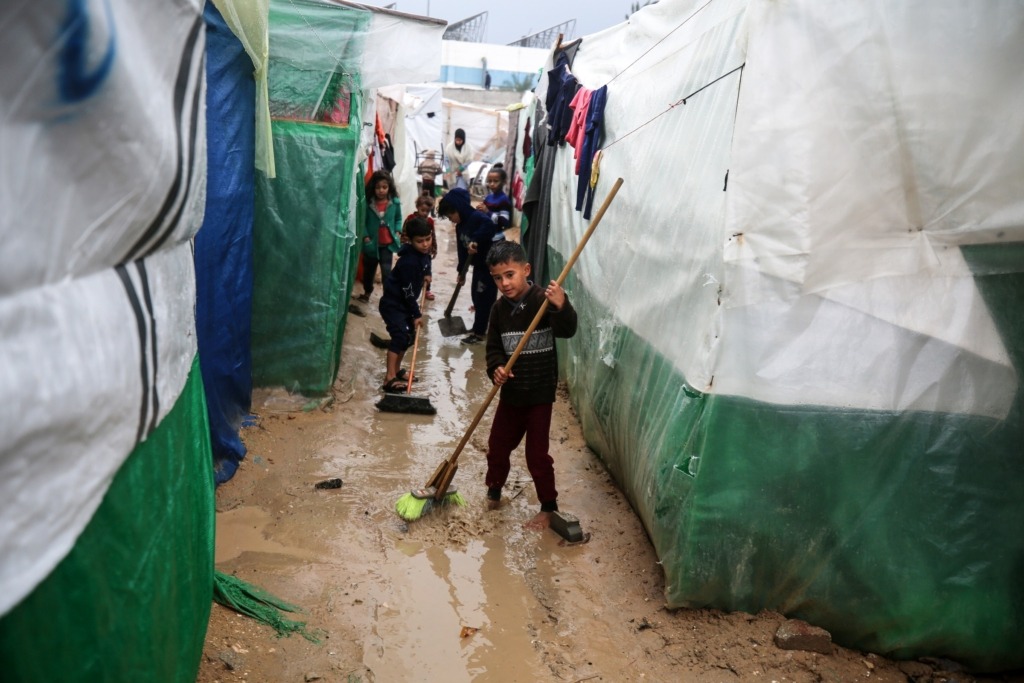 الأمطار النازحين قطاع غزة