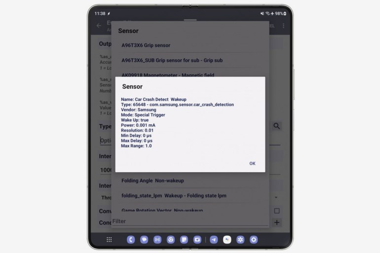 Galaxy S24 Ultra and Z Fold5 Car Crash Detect Wakeup sensor prompt (via Android Police) المصدر: https://www.gsmarena.com/samsung_galaxy_s24_ultra_and_z_fold5_may_soon_offer_crash_detection-news-61397.php