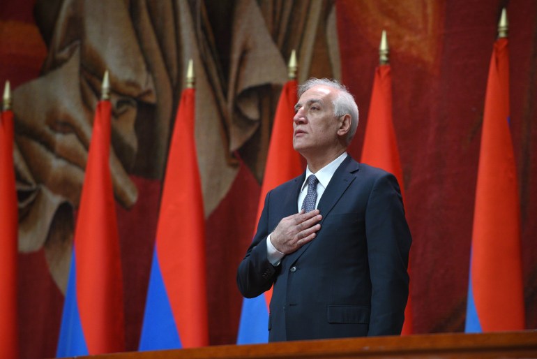 Inaguration of new president of Armenia Vahagn Khachaturyan.Yerevan.K.Demirchyan sport complex.13.03.2022