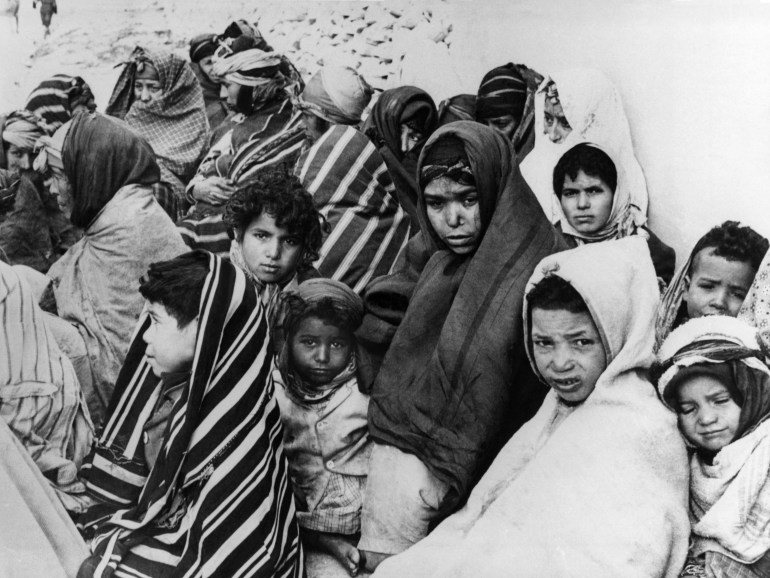 TUNISIA - FEBRUARY 01: After The Bombardment By The French Aviation Of February 8, 1958 Of The Tunisian Village Of Sakiet Sidi Youssef Where Members Of The Algerian Fln Had Taken Refuge; A Group Of Women And Children On February 1St 1958. (Photo by Keystone-France/Gamma-Keystone via Getty Images)