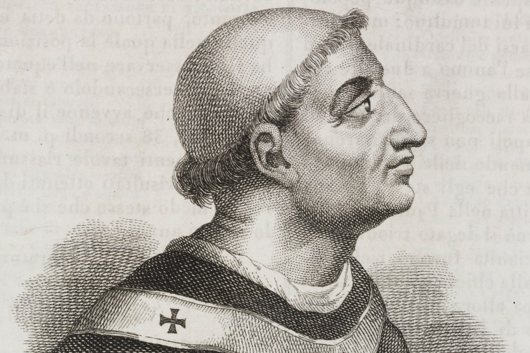 Portrait of Pope Sixtus IV (1414-1484), engraving from L'album, giornale letterario e di belle arti, May 23, 1840, Year 7.