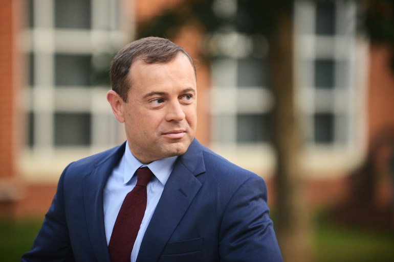 ALEXANDRIA, VA - JUNE 13: Tom Perriello, one of two democratic candidates for governor in Virginia, arrives at the Alexandria Fire Department Head Quarters in Alexandria, VA, June 13, 2017, to vote early Tuesday morning before campaigning throughout the state. Perriello, who served one term as U.S. Representative for Virginia's 5th congressional district, is racing against Virginia Lieutenant Governor Ralph Northam for the 2017 Democratic nomination for Virginia Governor. (Photo by Astrid Riecken For The Washington Post via Getty Images)