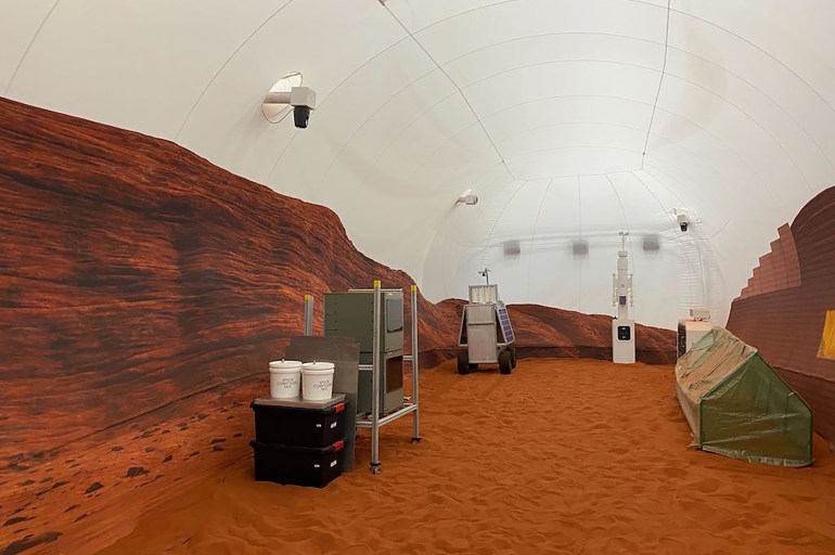 HOUSTON - Crew members will soon be picked to live for a year in a simulated Mars habitat here at the Johnson Space Center. This is the "sandbox" where crew members will conduct activities similar to those planned for actual human missions to Mars. credit (Destiny Herbers/Capital News Service)