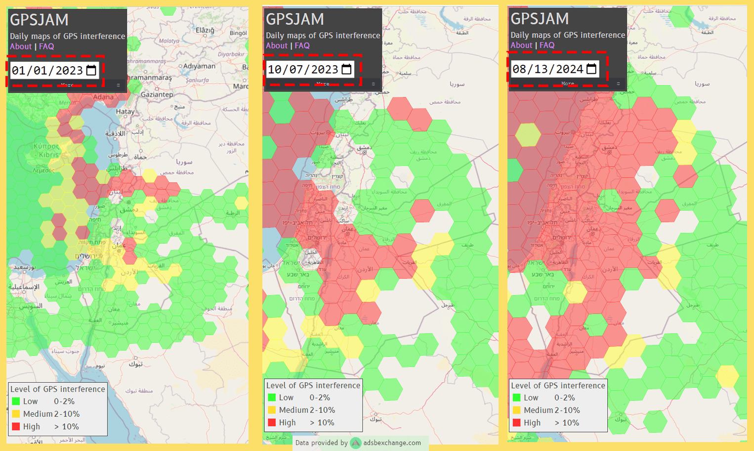 خوفاً من رد إيران.. كيف يهدد تشويش الاحتلال أنظمة الـGPS حياة المدنيين في 4 دول عربية؟ (خرائط)