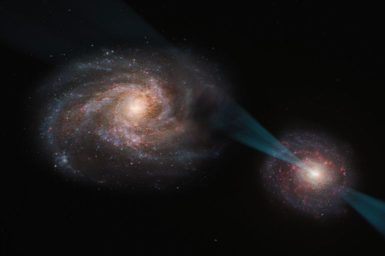 مبارزة كونية شرسة.. مجرة تطعن أخرى بشعاع وتعطل ولادة النجوم upload image