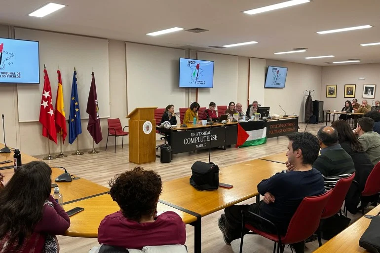 الجلسة الختامية للمحاكمة الشعبية المتعلقة بتواطؤ الحكومة الإسبانية في الإبادة الجماعية (ة)