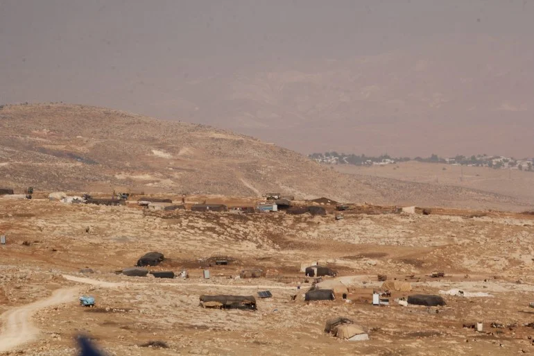 _عاطف دغلس- إحدى التجمعات البدوية التي هجرها الاحتلال من محيط المغير لتهجيرها وربطها بالمستوطنات في الأغار الفلسطينية- الضفة الغربية- رام الله المغير- ة نت5