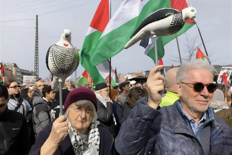 عمرها 80 عاما وتطير الحمام وتتظاهر من أجل غزة.. تعرّف على قصتها أنابيث كرستنسن ناشطة دانماركية عمرها 80 عاما وتتظاهر من أجل فلسطين المصدر ة