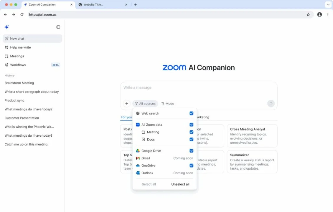 زوم تطلق مساعد الذكاء الاصطناعي AI Companion 3.0 لكافة المستخدمين زوم تطلق مساعد الذكاء الاصطناعي AI Companion 3.0 لكافة المستخدمين