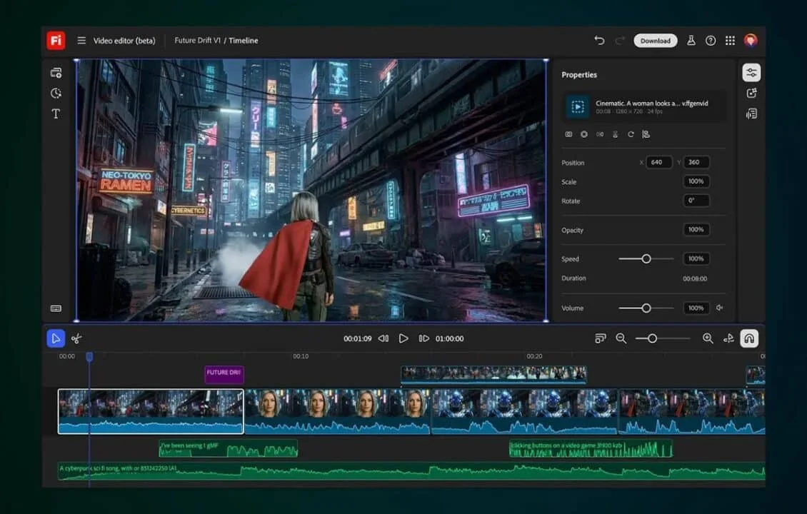 أدوبي تطلق محرر فيديو جديدًا بالذكاء الاصطناعي في منصة Firefly